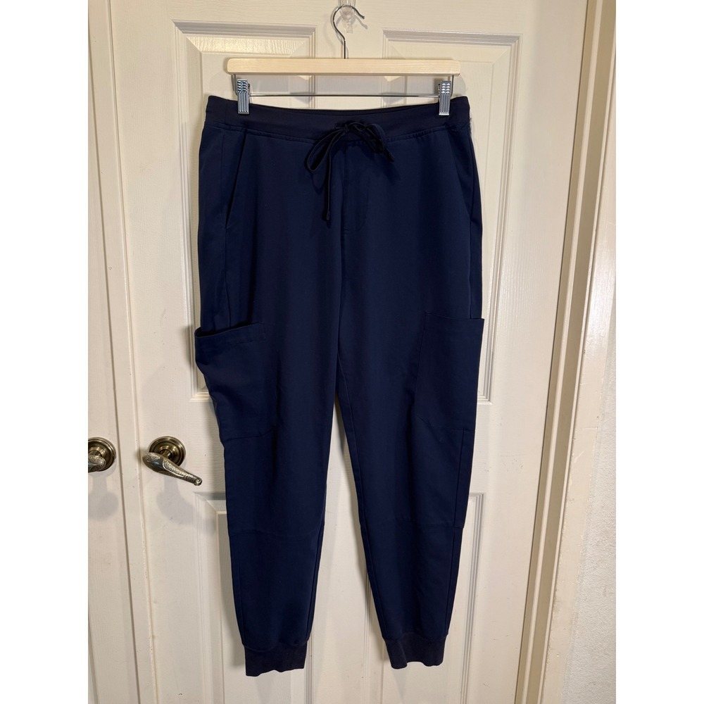 Mandala Navy Blue Equa-Tek Jogger Scrub Pants Cargo Pockets Size Medium